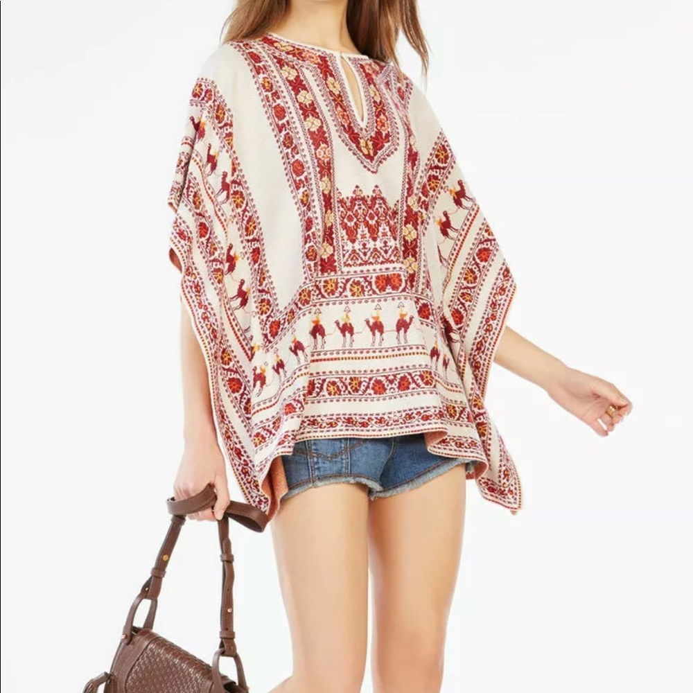 New NWT BCBGMAXAZRIA taupe poncho camels XXS $348 - Picture 2 of 6